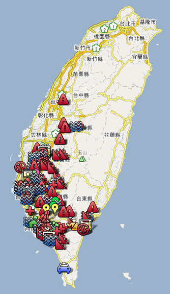 莫拉克颱風災情地圖