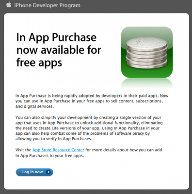 iPhone In App Purchase for Free Apps