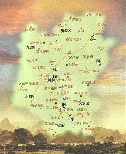 廣西景區地圖 廣西景區地圖