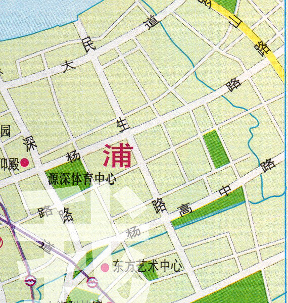 上海主要旅遊景點分佈圖2-12