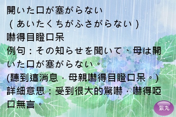 紫丸日文開いた口が塞がらない