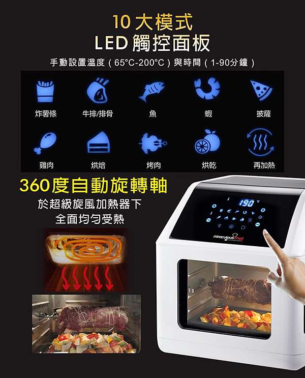 開箱氣炸鍋 功能再進化氣炸烤箱結合的氣炸鍋 美國copper Chef 旋轉式全能氣炸鍋 快速料理 無油少油更健康