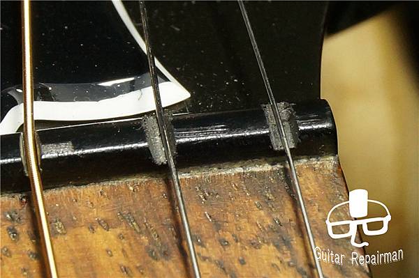 【Gibson】{Fret leveling}{更換牛骨上枕