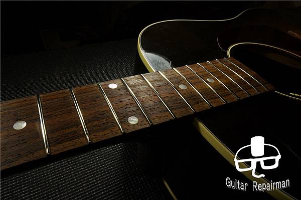 【Gibson】{Fret leveling}{更換牛骨上枕