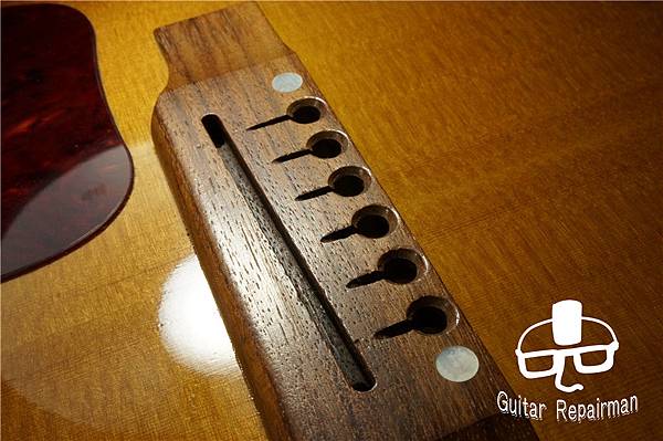 【Gibson】{Fret leveling}{更換牛骨上枕