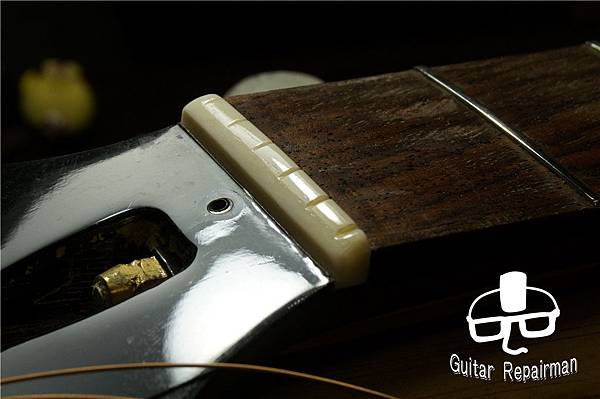 【Gibson】{Fret leveling}{更換牛骨上枕