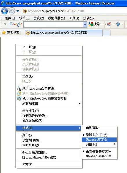 MEGAUPLOAD或開出來的是空白頁