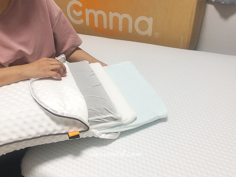 德國Emma黑鑽石記憶枕有3層記憶眠，可調整高度