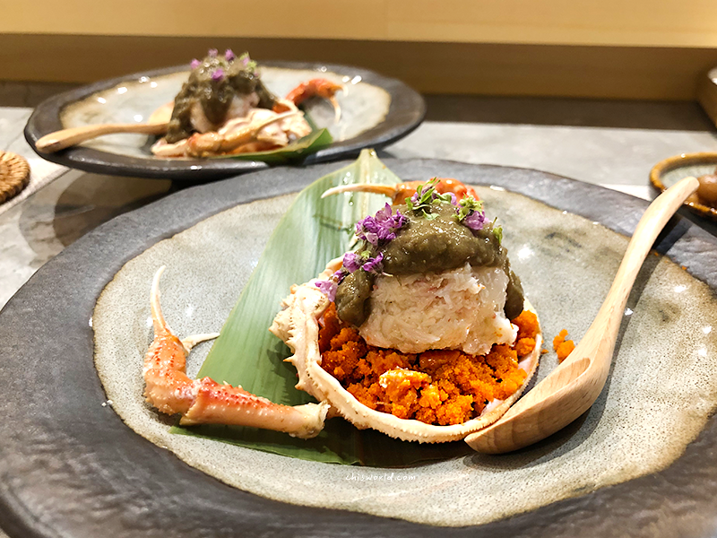 鮨初日式無菜單料理加價相香蟹，蟹膏、蟹黃、蟹肉三重奏