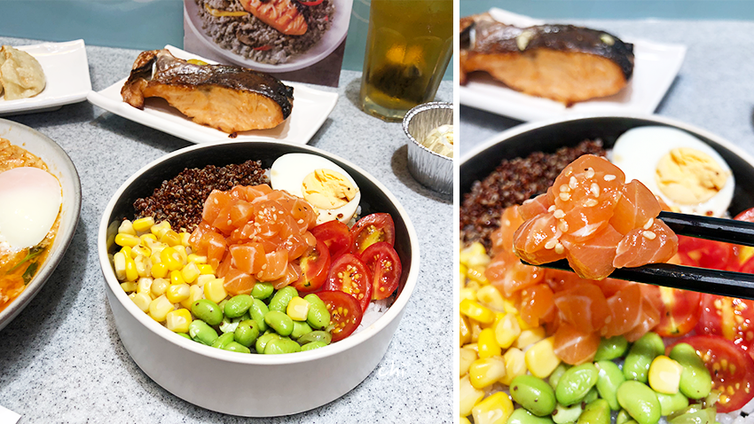 美威鮭魚時代店限定餐點，柚香鮭魚波奇碗清爽開胃