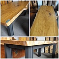 原木桌--柚木桌、柚木鐵腳桌、鐵件桌