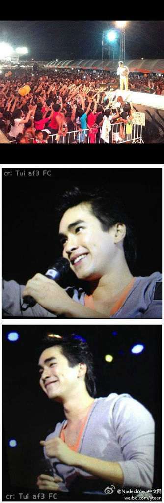 Nadech2012-08-26晚呵叻True Move超級明星演唱會，演唱愛土之爭OST讓愛在心中蔓延，現場眾人大合唱，這人氣真不是蓋的！ ！