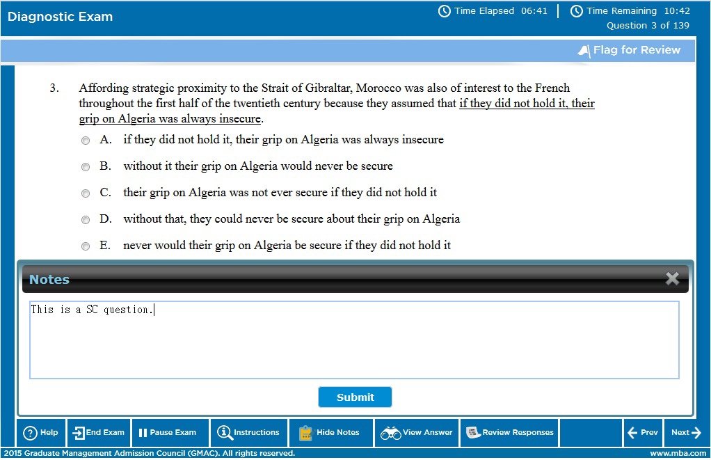 Practice SC Question - Note 3