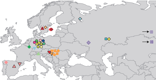 distribution maps of ancient sample