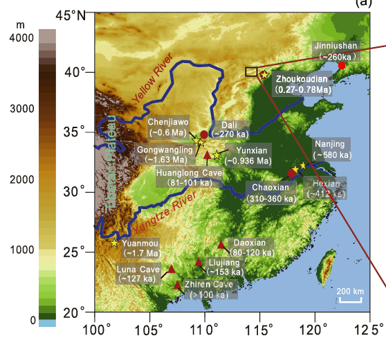 東亞北方泥河灣盆地的許家窯人，距今26到37萬年前