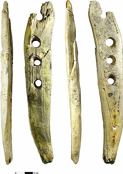 超過3.5萬年的象牙鑽孔骨器，不是儀式或純吊飾，可以製作繩索