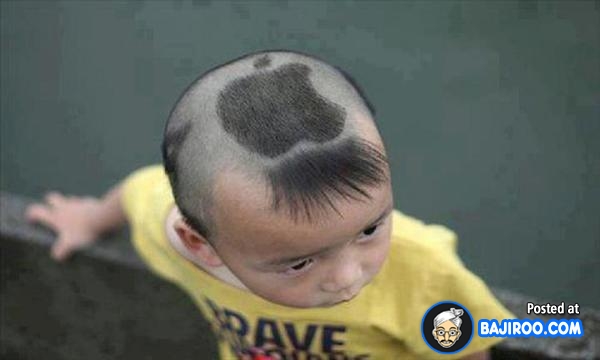 funny-baby-hair-cut-apple-iphone-logo-kid