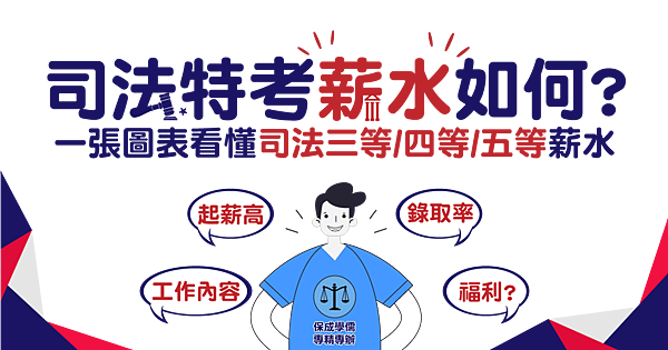 司法特考薪水如何?一張圖表看懂司法三等薪水、司法四等薪水