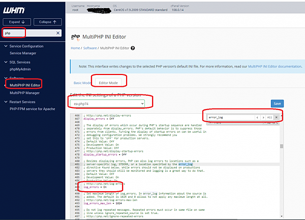 Cpanel, WHM, PHP, ERROR, LOG