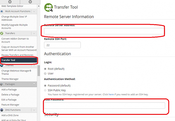 Cpanel, Root, Linux, Remote, Transfer