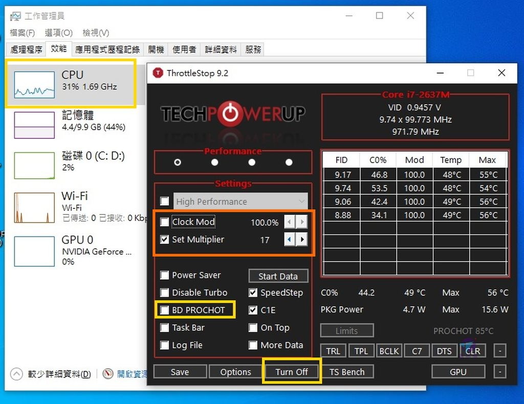 ThrottleStop筆電CPU變慢恢復速度與超頻教學懶人包 神秘的BD PROCHOT 0.8 GHz 0.78 GHz 0.79 GHz