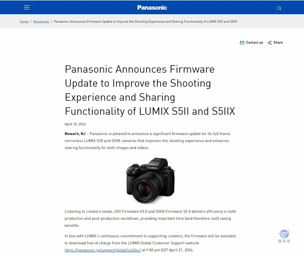 Pixnet-1638-003_松下Panasonic LUMIX S5II DC-S5M2 %26; LUMIX S5IIX S5M2X 韌體更新_Panasonic Lumix S5II S5IIX Major Firmware update 02_结果.jpg