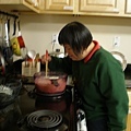 Teaching Cindy cooking