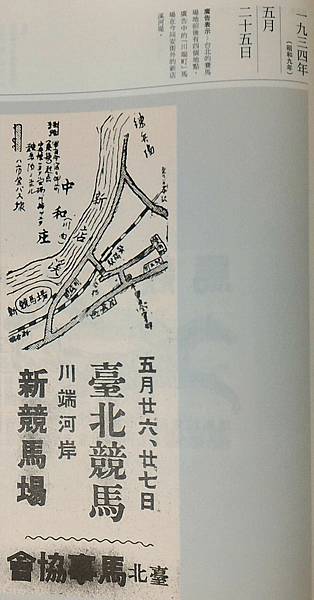 台灣第一場賽馬1928年台北開跑，新竹的常設競馬場初設在赤土