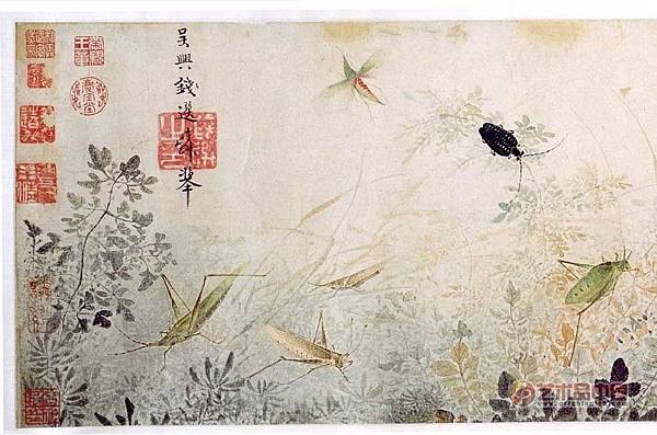 荷塘早秋圖/草蟲圖/宋末元初/1294年/ 錢選- 所畫青蛙 荷塘早秋圖/草蟲圖/宋末元初/1294年/ 錢選- 所畫青蛙