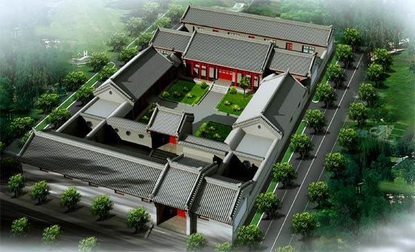 板橋林本源五落大厝/一個院子四面建有房屋,通常由正房、東西廂 板橋林本源五落大厝/一個院子四面建有房屋,通常由正房、東西廂