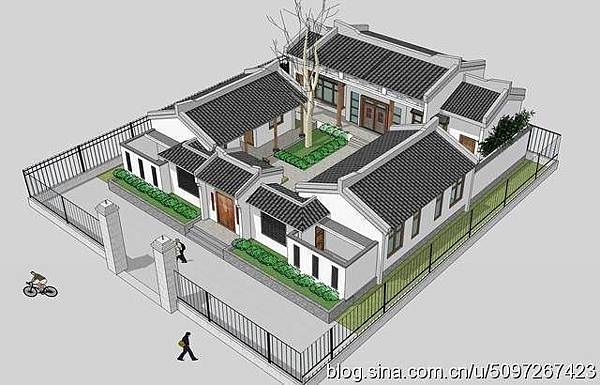 板橋林本源五落大厝/一個院子四面建有房屋,通常由正房、東西廂 板橋林本源五落大厝/一個院子四面建有房屋,通常由正房、東西廂