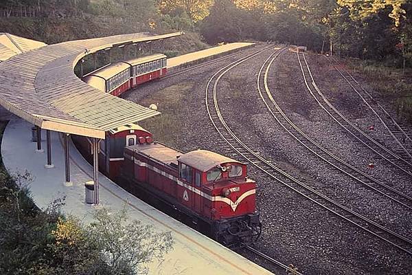 奮起湖車站/1920阿里山火車/110年前清代鋼軌仍在用