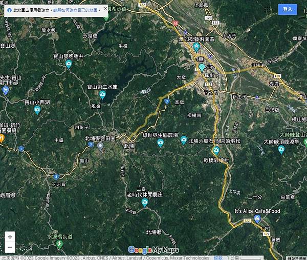 新竹客運，北埔客運站-南興街、北埔街口設輕便軌道車