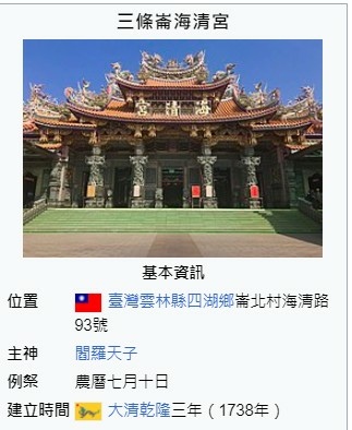 全台包公祖廟-主祀閻羅天子（包公） 包府千歲(包青天)雲林四