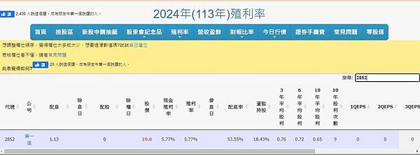 現金殖利率查詢