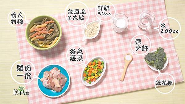 飲氧白醬雞肉義大利麵2