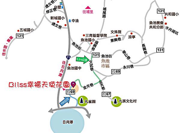 Bliss幸福天使花園民宿map