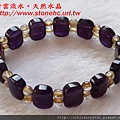 紫水晶搭鈦晶手排手鍊Amethyst Rutilated Quartz