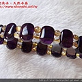 紫水晶搭鈦晶手排手鍊Amethyst Rutilated Quartz