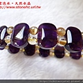 紫水晶搭鈦晶手排手鍊Amethyst Rutilated Quartz