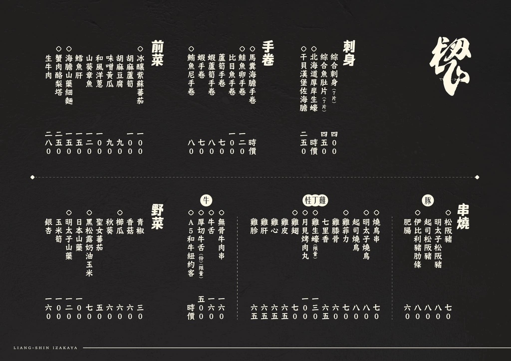 樑心居酒屋菜單 台中漢口路3.jpg