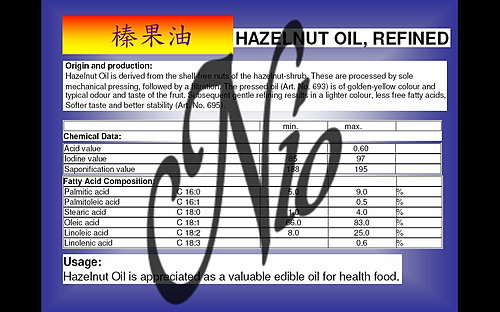 Nio 基礎油 - 精製榛果油 REFINED HAZELNUT OIL