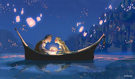 長髮公主與Flynn在天燈的圍繞下 - Dan Cooper繪製(S).jpg
