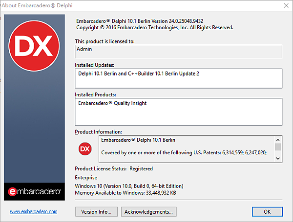 03 Delphi 10.1 Berlin Version 24.0.25048.9432.PNG