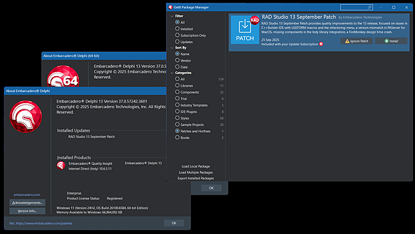 RAD Studio 13.0 September Patc RAD Studio 13.0 September Patc