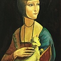 名畫臨摹 抱銀狐的女人-2