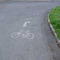 單車道地面標示。