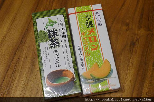 2014東京戰利品零食_抹茶糖果和哈密瓜糖1.JPG