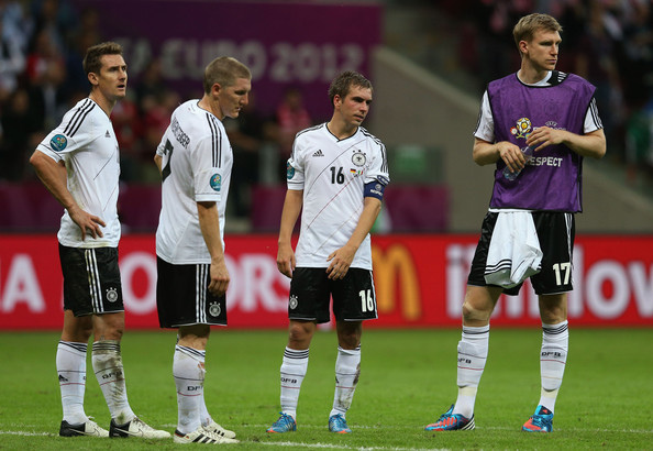 默特薩克-Miroslav+Klose+Per+Mertesacker+Germany vs Italy