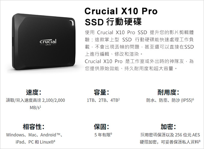 【SSD行動硬碟開箱】美光Crucial X9 Pro & 